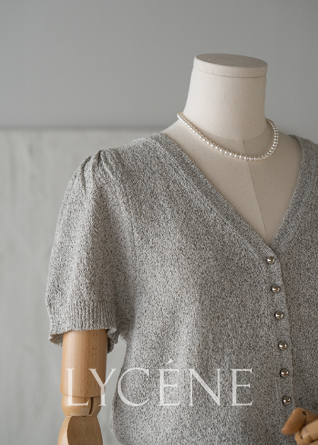 <B>[Lissen]</b> Linen Buckle Short Sleeve Cardigan - LCA2502005 -