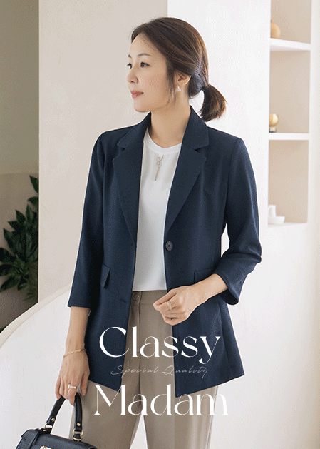 <B>[Classy Madam]</b> Line Basic Jacket - JK2504005 -