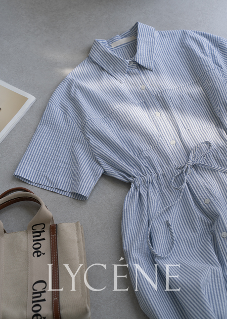 <B>[Resen]</b> Shirt Stripe One Piece - LOP2505001 -