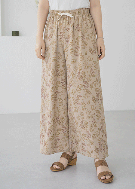 Leaf Wide Pants-D000147-