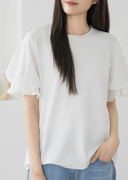 Long Sleeve Pin Tuck T-shirt - TE2505042 -
