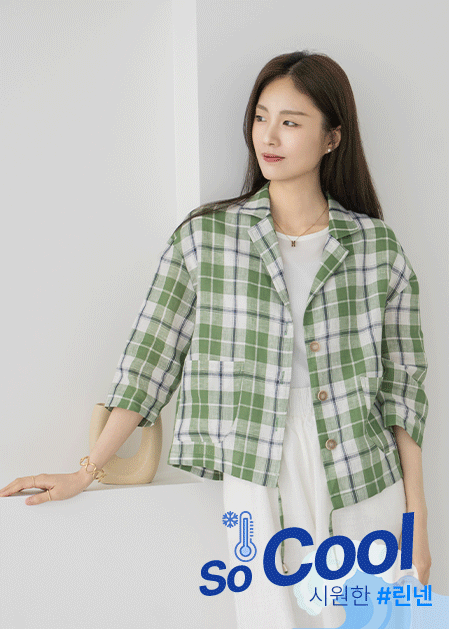 Vintage checkered jacket-JK2505007-