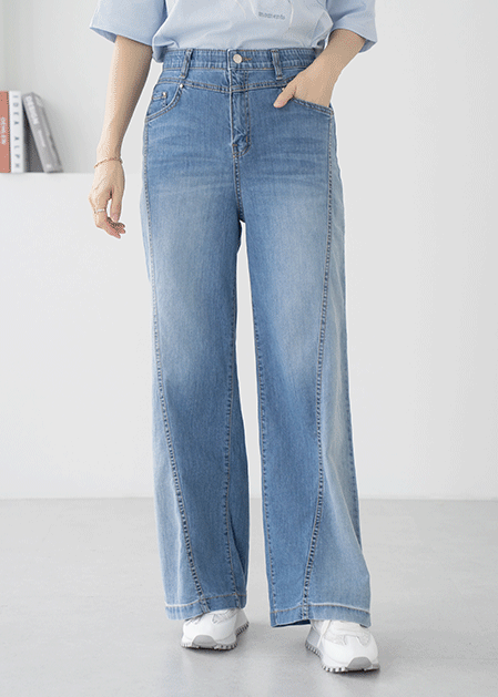 Incision Brush Denim Pants - PN2505064 -