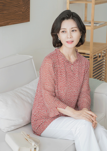 Polka Dot Button Blouse - BL2505070 -