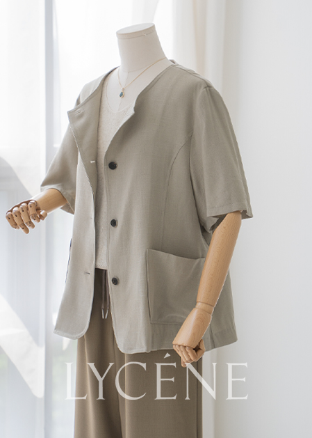 <B>[Resun]</b> Solus Linen No Collar Jacket - LJK2505005 -