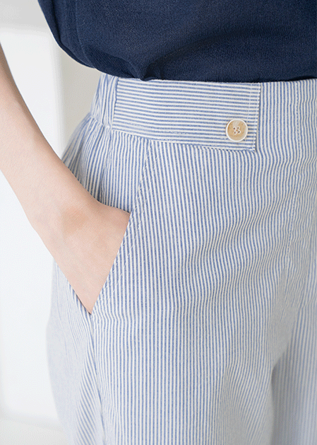 Soda Stripe Button Pants - PN2505076 -