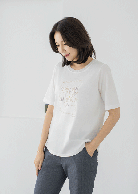 Glitter Lettering T-shirt-TE2507015-