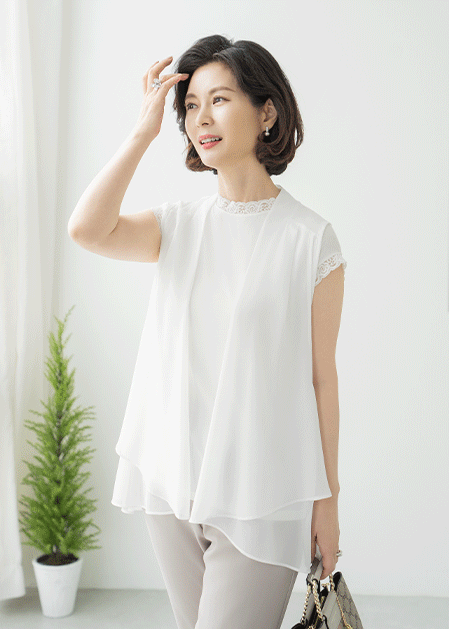 Nellomance chiffon vest-VE2507001-
