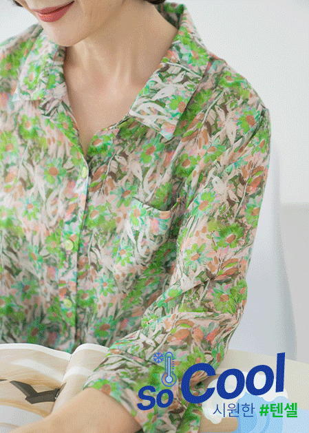 Watercolor Tok Tok Tencel Shirt - BL2507021 -