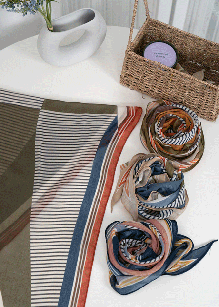 Striped printed scarf-SC2309002-