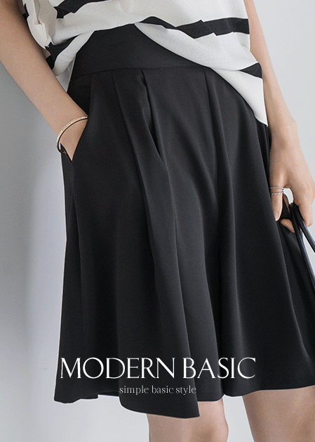 <B>[Modern Basic]</b> Bellow Pintuck Half Pants - PN2507060