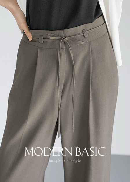 <B>[Modern Basic]</b> Loose Drawstring Slacks Pants - PN2507061