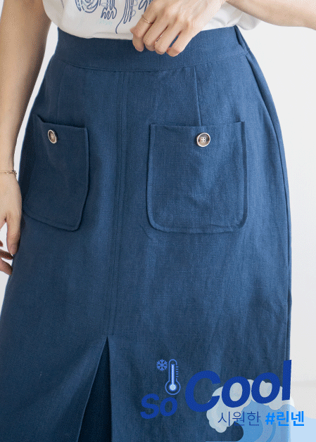  Linen Team Skirt-SK2507004-