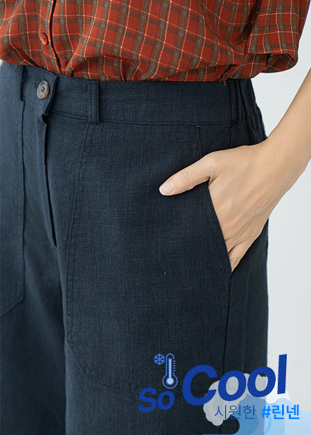 Demin Linen 4-part Pants - PN2507070-