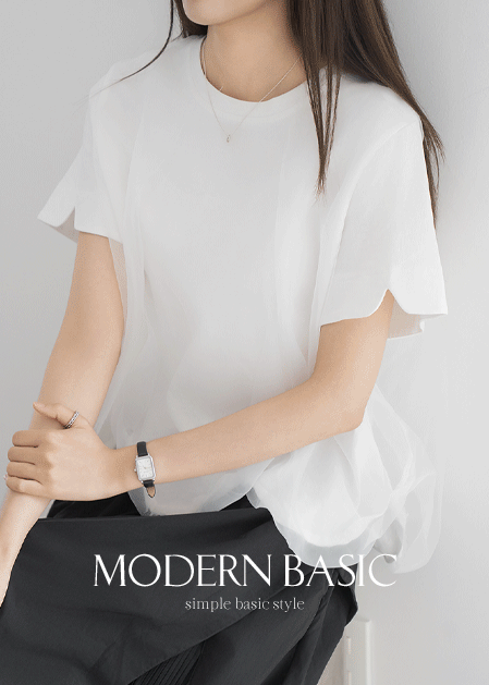 <B>[Modern Basic]</b> Organza Bloom T-shirt - TE2507049 -