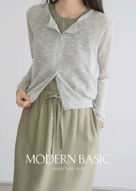 <B>[Modern Basic]</b> Bliss See-Through Cardigan - CA2507009 -