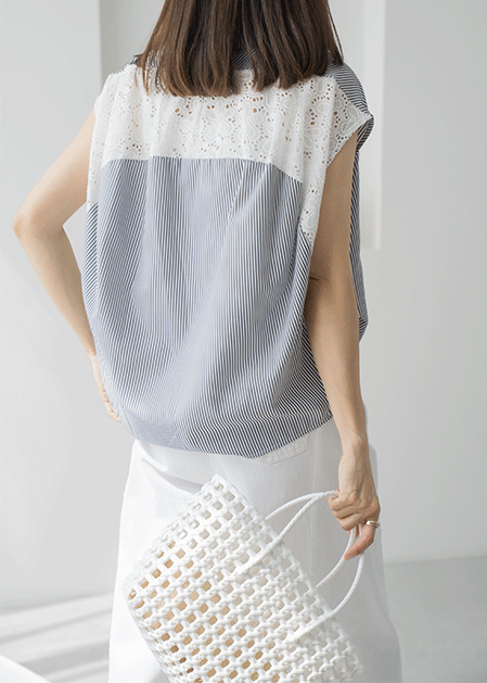 Lace Collar Blouse - BL2507106 -