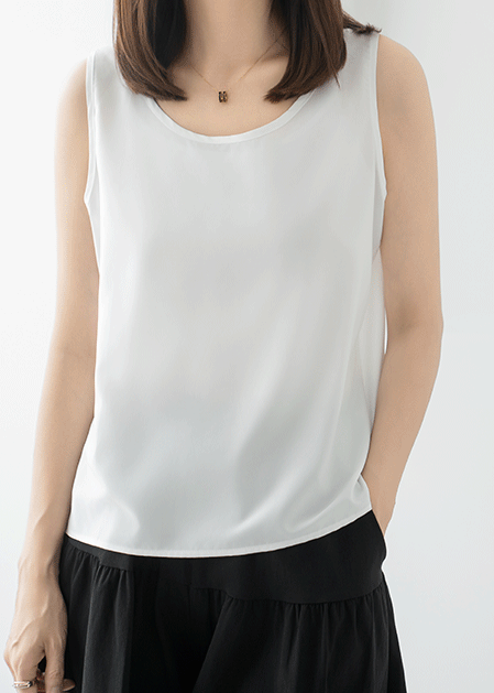 Soft Plain Sleeveless Shirt - SL2507012 -
