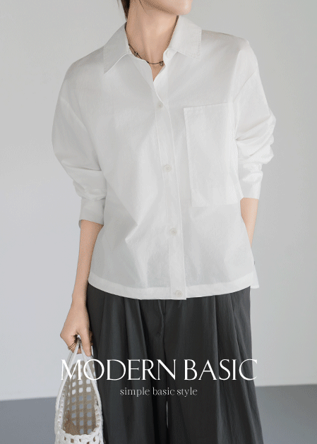 <B>[Modern Basic]</b> Light Back Pleated Shirt Jacket - JK2508003 -