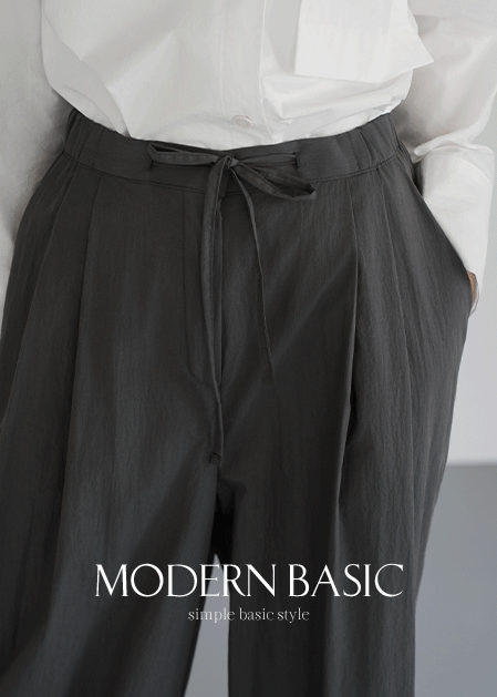 <B>[Modern Basic]</b> Breastfeeding Simple Banding Wide Pants - PN2508008