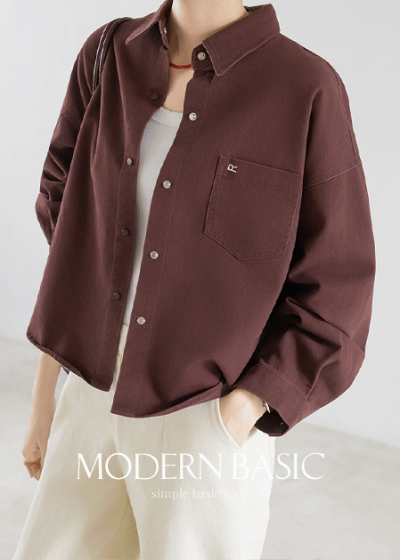 <B>[Modern Basic]</b> Snap Button Shirt Jacket - JK2509025 -
