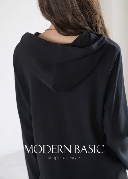 <B>[Modern Basic]</b> Rentivan Open Hooded T-shirt - TE2509058 -