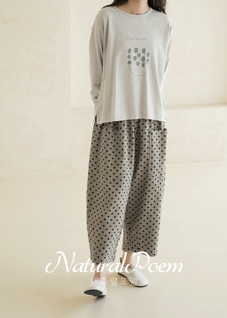 <B>[Natural Poem]</b> Dot Pocket Baggy Pants - PN2510003 -