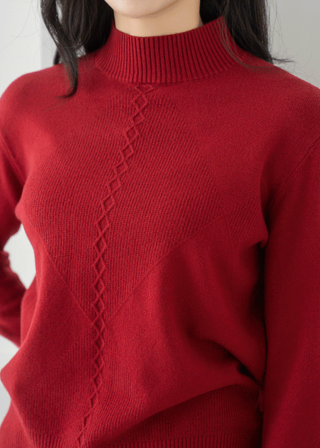 Diamond-patterned knit-KN2510016-