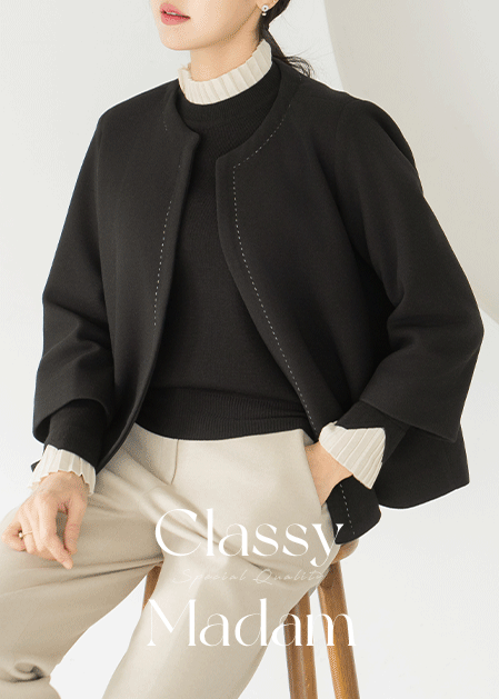 <b>[Classy Madam]</b> Stitch Line Short Jacket - JK2511002 -