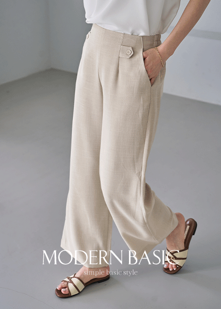 <b>[Modern Basic]</b> Mimi Button-Wide Pants-PN2607001-