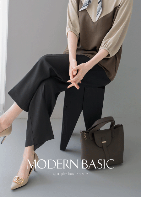 <b>[Modern Basic]</b> Basic Straight Wide Pants-PN2608018-