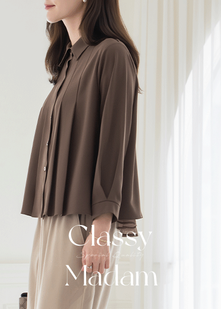 <b>[Classy Madame]</b> Chiffon Pleated Shirt Blouse-BL2609090-