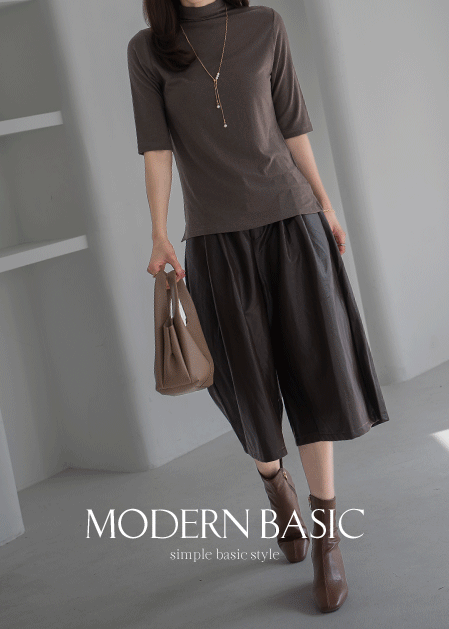 <b>[Modern Basic]</b> Half-Neck Lyocell T-Shirt-TE2610001-