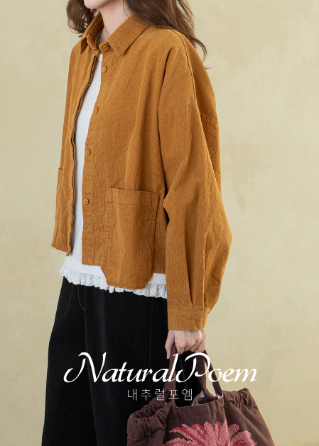<b>[Natural Poem]</b> Corduroy Pocket Jacket-JK2610006-